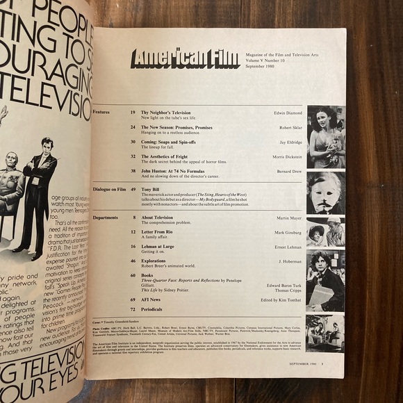 American Film Magazine, Vol. 3 (Vintage Sept 1980) John Huston cover - Great! - Picture 7 of 8